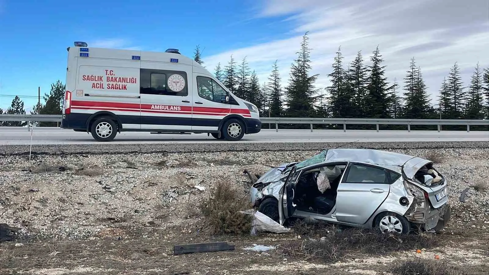 Karaman’da Şarampole Takla Atan Otomobilin Sürücüsü Yaralandı