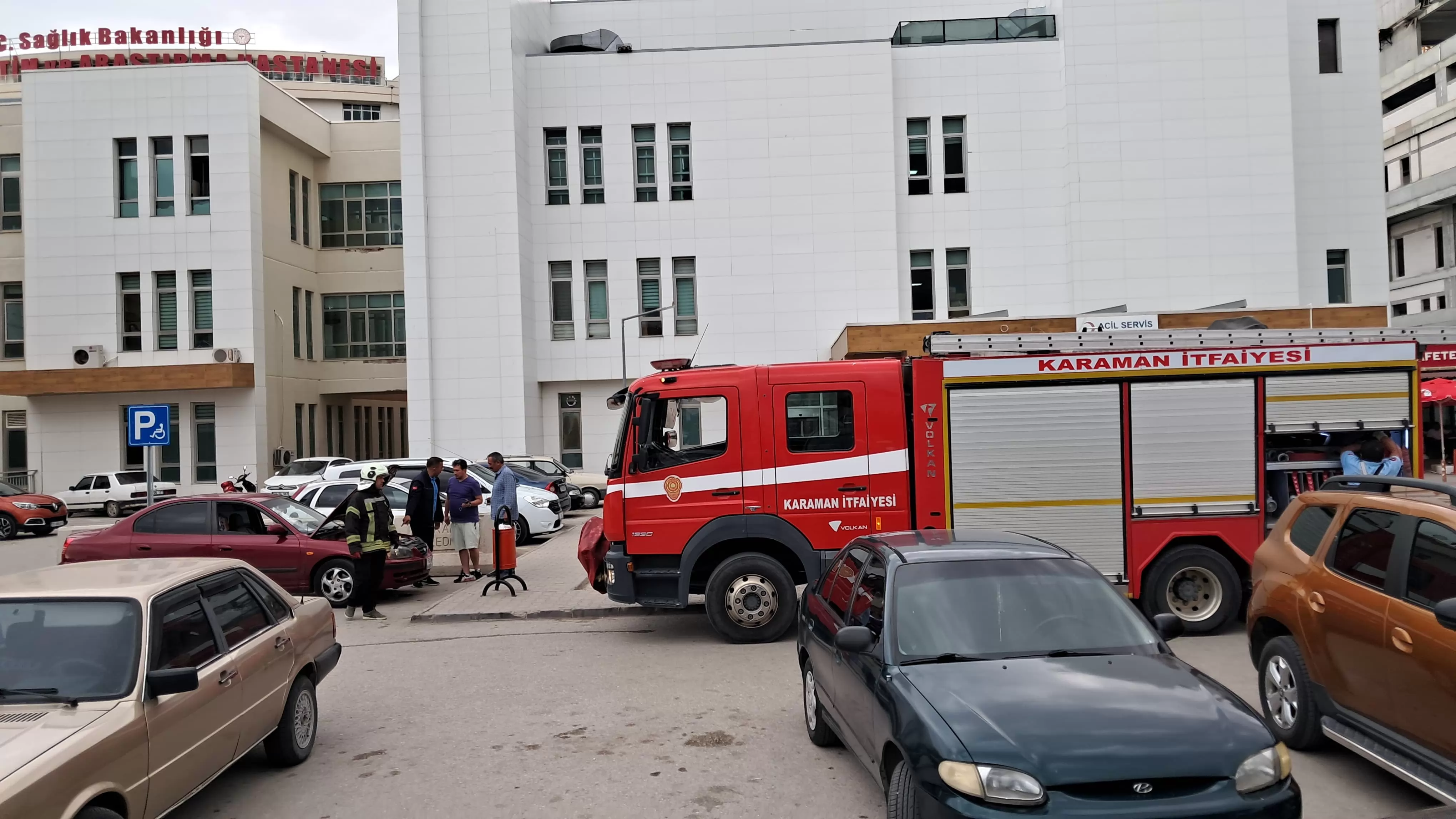 Karaman’da “araç yanıyor” ihbarı ekipleri alarma geçirdi